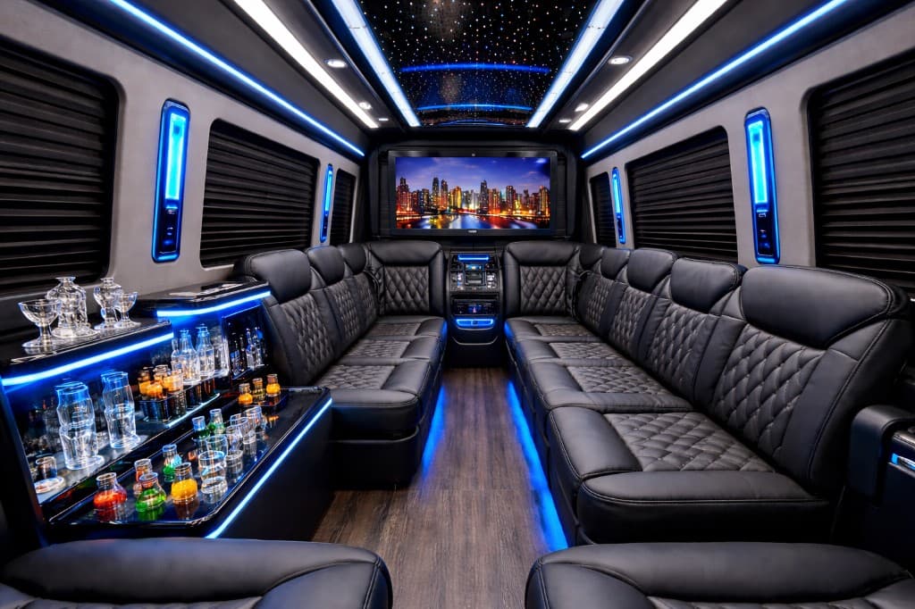 8 Passenger Limo Sprinter interior