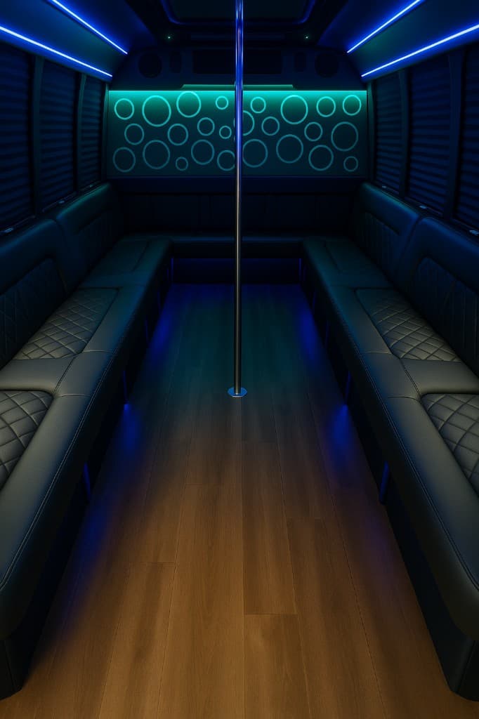 20 Passenger Party Bus interior