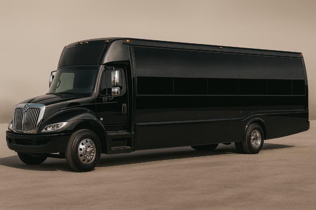 30 Passenger Party Bus exterior for christmas