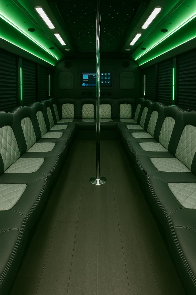 36 Passenger Party Bus interior
