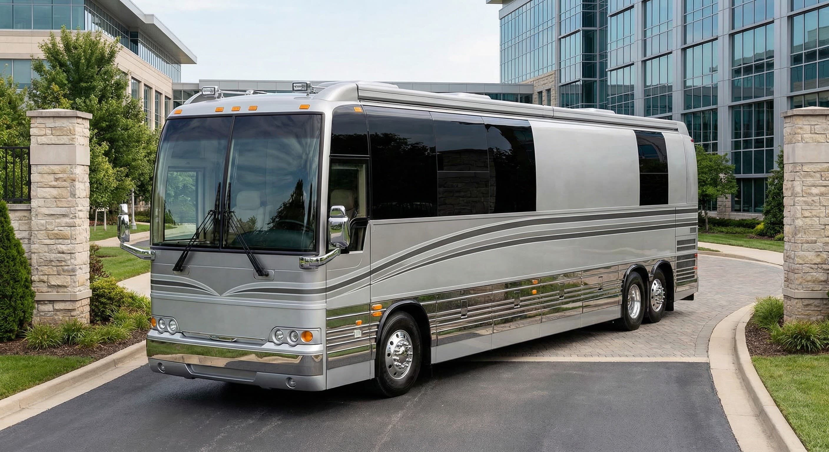 50 Passenger Coach Bus exterior for church groups