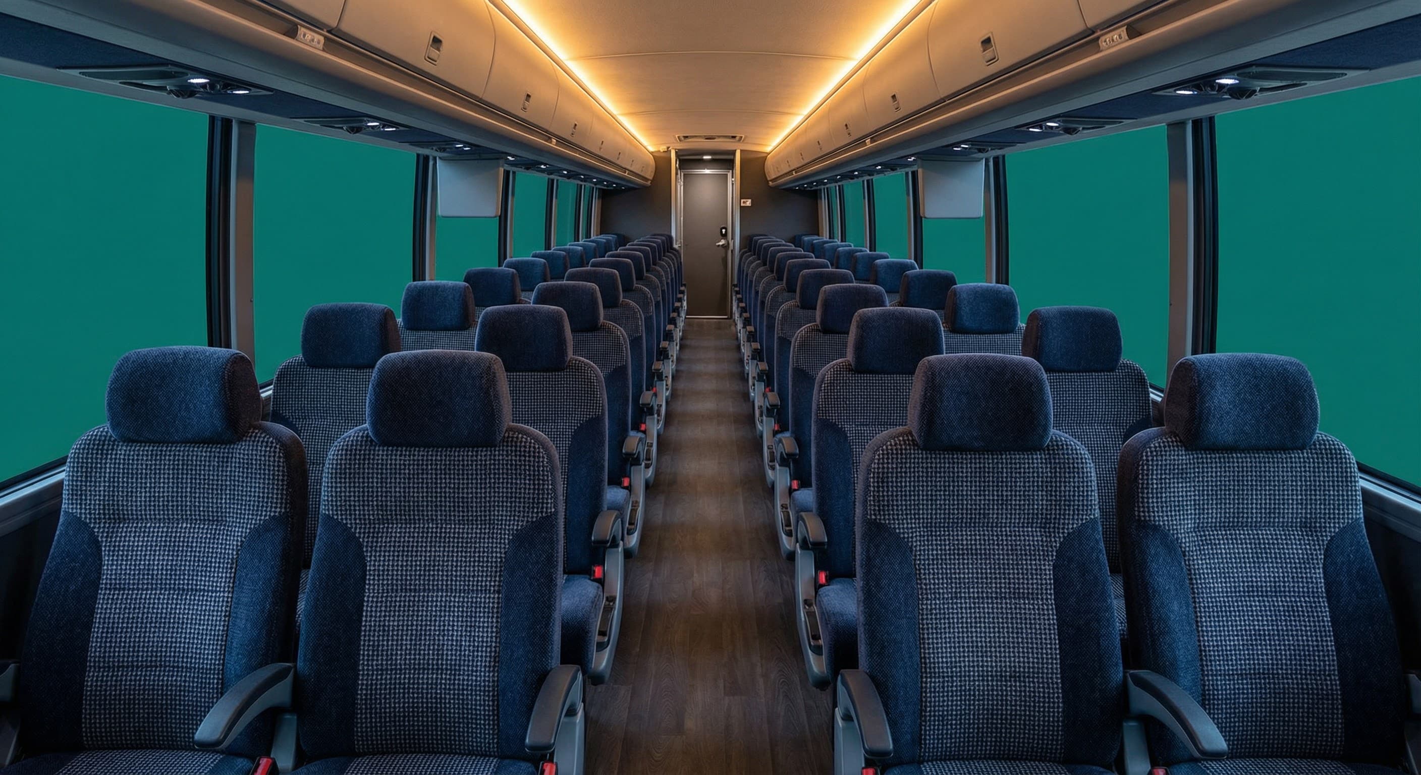 56 Passenger Coach Bus interior view