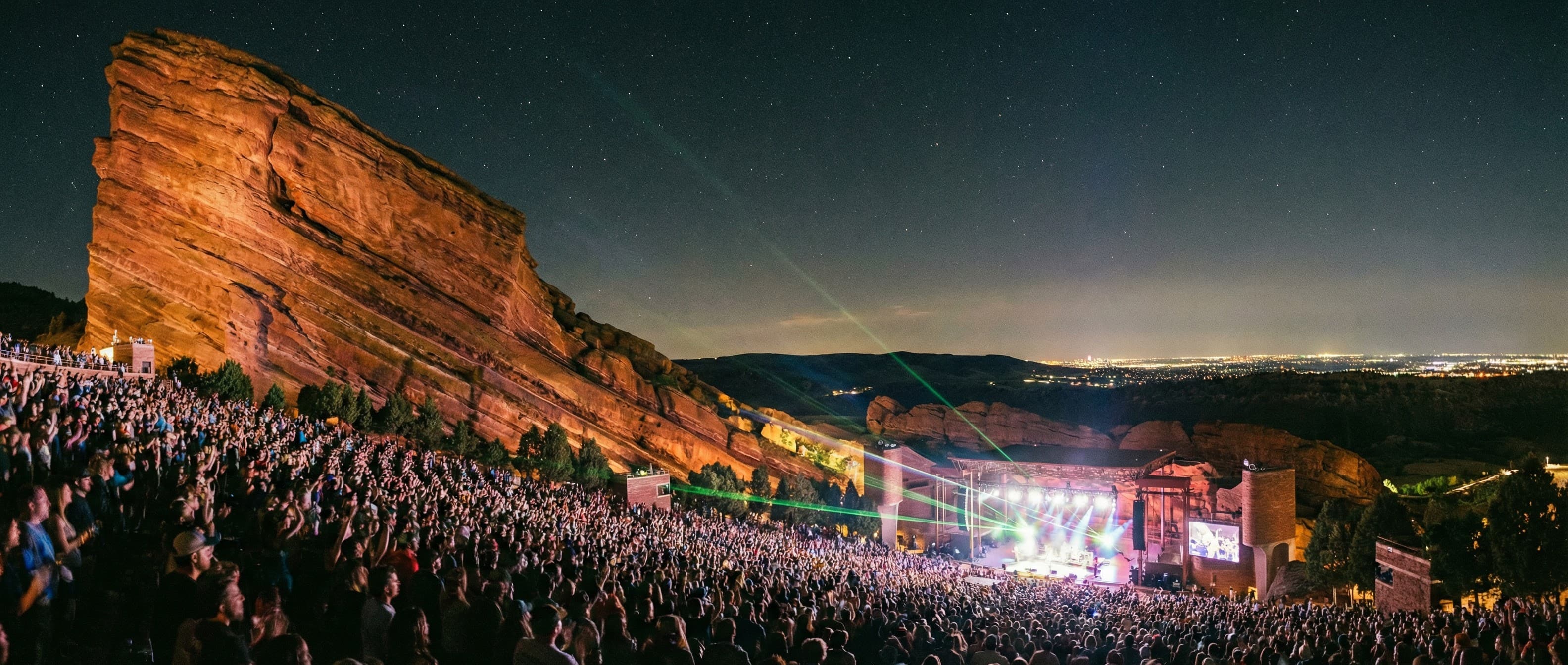 Red Rocks Amphitheatre concert — popular party bus destination from Highlands Ranch